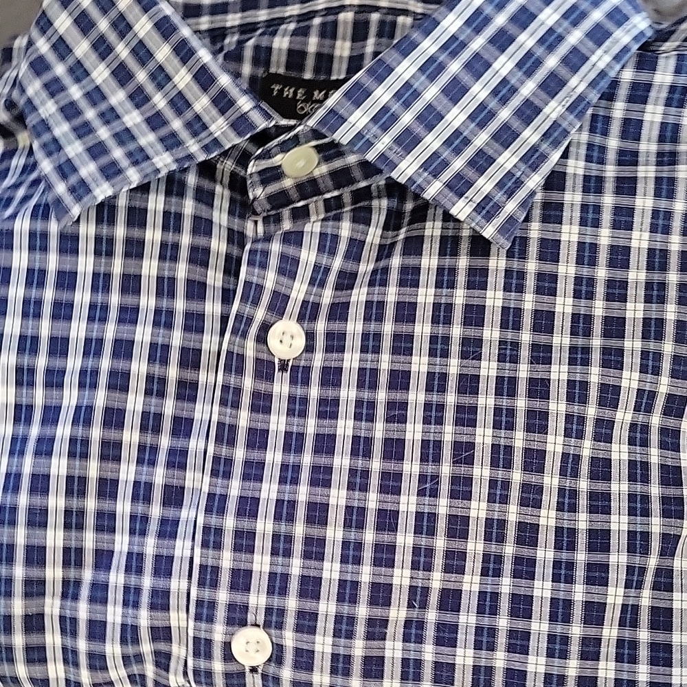 The Men's Store Blue Checkered Shirt